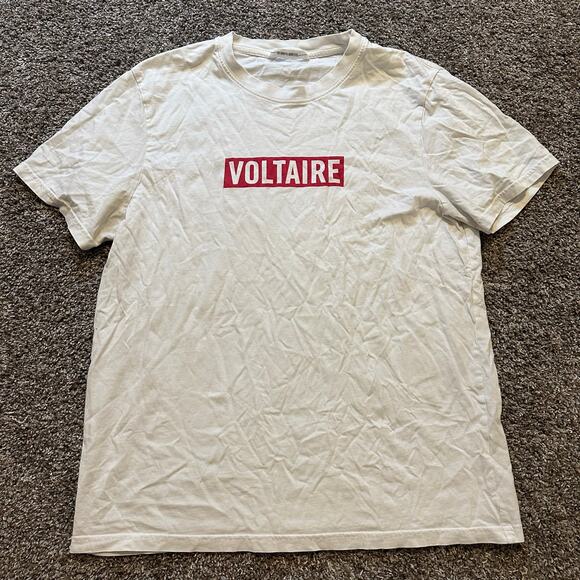 ZADIG & VOLTAIRE Men's Voltaire T-Shirt Size L In White - Picture 2 of 8